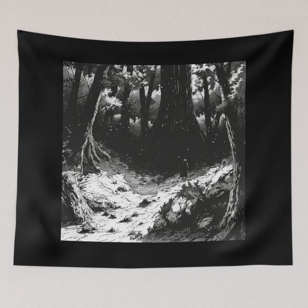 Item preview, retreat - black and white horror manga anime designed and sold by ForsakenFrames.