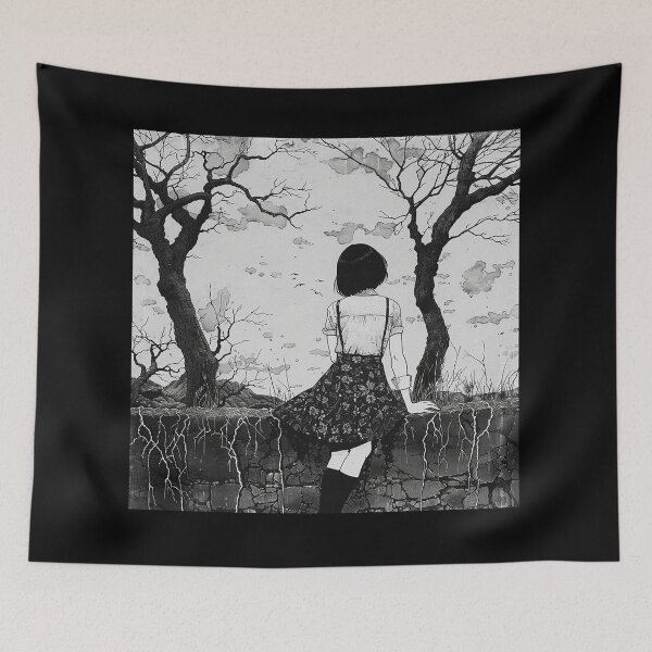 Item preview, withered hopes - black and white manga anime girl designed and sold by ForsakenFrames.