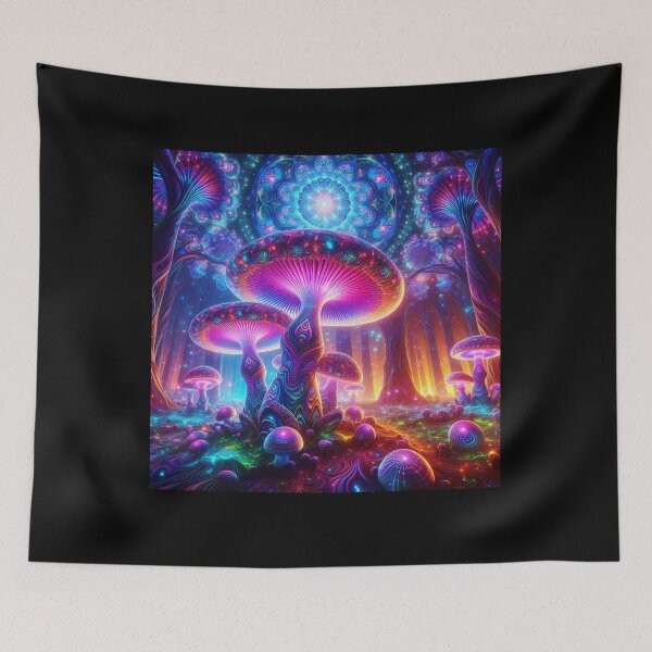 Item preview, Mystic Mycelium: A Psychedelic Journey Magic Mushrooms Forest T-shirt designed and sold by Grindcorer.