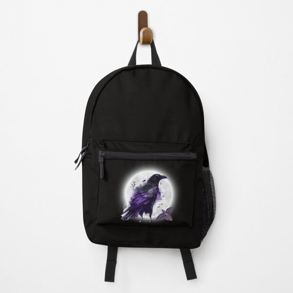 Item preview, Raven in front of a full moon - Watercolor designed and sold by CorvusLunaArt.