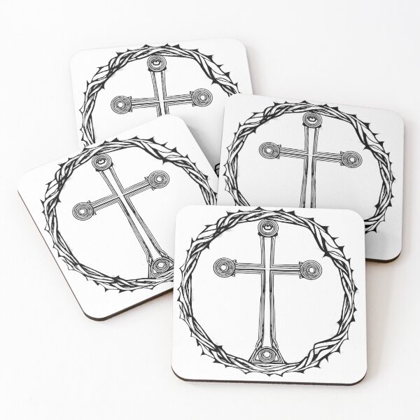Item preview, Finished Cross and Crown Black on White design designed and sold by GreyMoonForest.