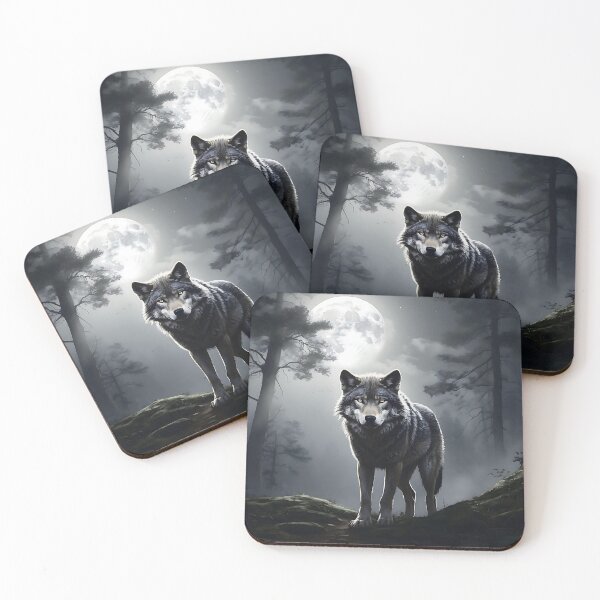 Item preview, Moonlit Guardian: Monochromatic Wolf designed and sold by ShadeScapeArt.