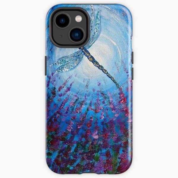 Dark Flower Dragonfly Moon iPhone Tough Case