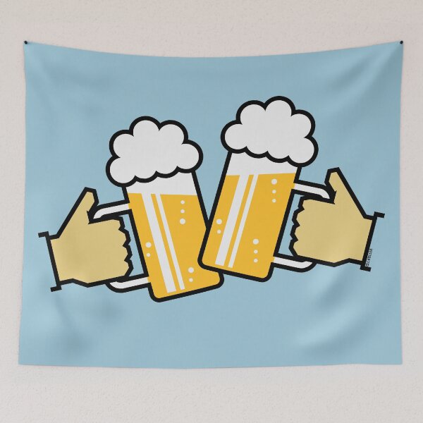 Item preview, Toasting Beer Steins With Hand! (Ale / Cheers / 4C) designed and sold by MrFaulbaum.