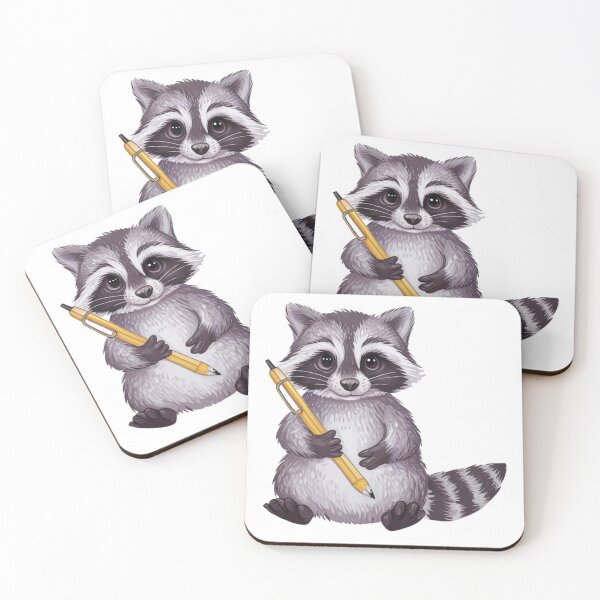 Item preview, Racoon with pen journaling edition  designed and sold by Shorazu.