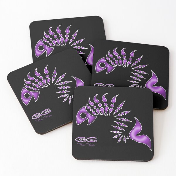 Item preview, GoGo The Fish - Ultraviolet on Black with White Outline [Sml] by Amanda M Lucas designed and sold by Amanda Lucas.