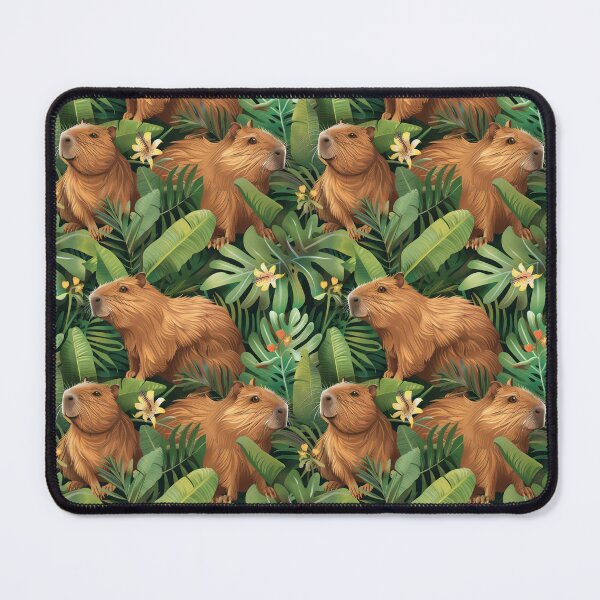 Item preview, Cute capybaras frolic amidst lush tropical plants designed and sold by Margival.