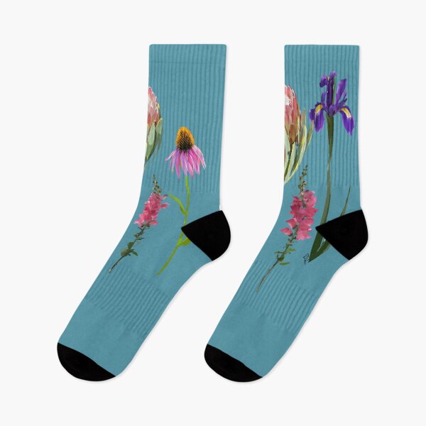 Item preview, 'Stand Tall' Protea, Snapdragon, Iris and Echinacea Flower Design on Abstract Rainbow designed and sold by Venus-in-Virgo.