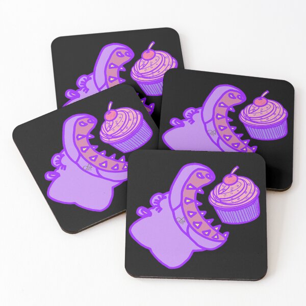 Item preview, LaMaisonOfMY BIG MOUTH HIPPO EATS CUPCAKE COLLECTION NO.1 BLACK designed and sold by LaMaisonOfMY.