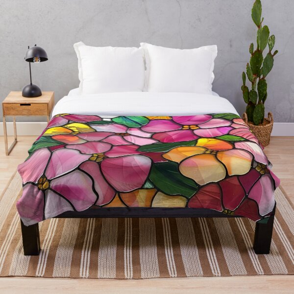 Item preview, Beautiful Pink Flowers Stained Glass Art designed and sold by mebraart.