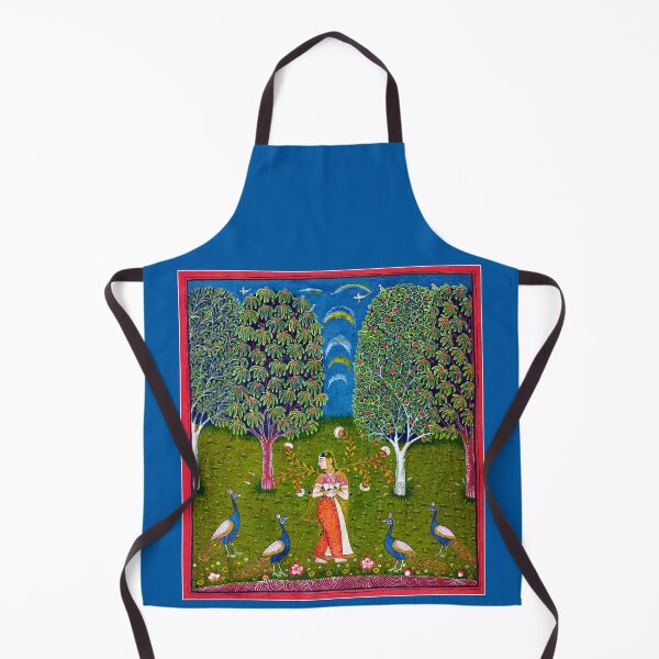 Item preview, Gauri Ragini India Woman Peacocks Garden 17th Century designed and sold by RocketshipRetro.