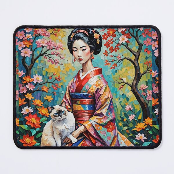 Item preview, Geisha Girl and Siamese Cat designed and sold by IvaRenee.