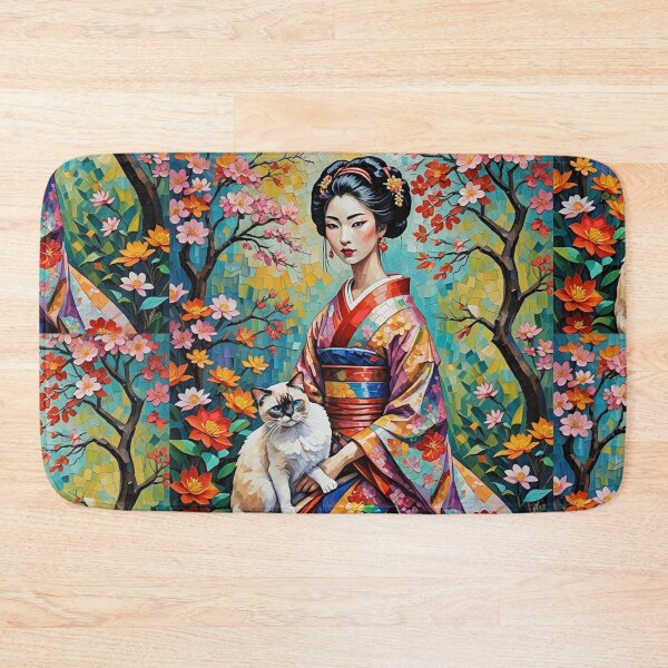 Item preview, Geisha Girl and Siamese Cat designed and sold by IvaRenee.