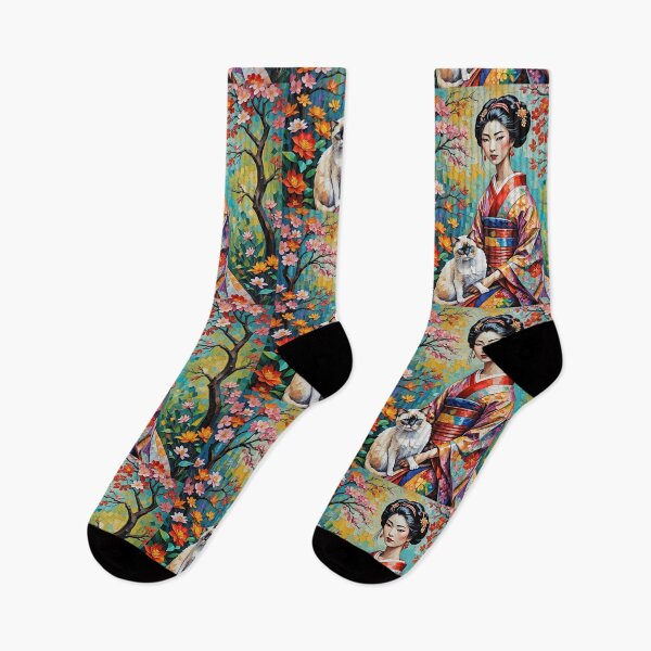 Item preview, Geisha Girl and Siamese Cat designed and sold by IvaRenee.