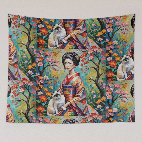 Item preview, Geisha Girl and Siamese Cat designed and sold by IvaRenee.