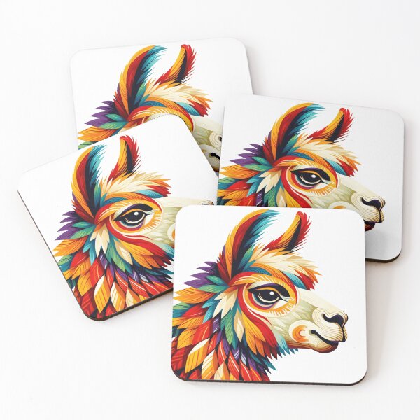 Item preview, Colourful Llama portrait designed and sold by FOLK ART FUSION by heidiannemorris.
