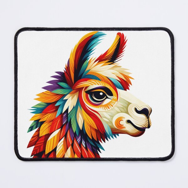 Item preview, Colourful Llama portrait designed and sold by FOLK ART FUSION.