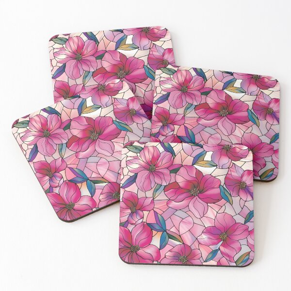 Item preview, Exquisite Pink Blossoms in Stained Glass designed and sold by mebraart.