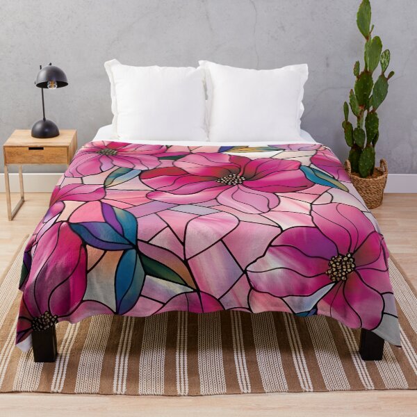 Item preview, Exquisite Pink Blossoms in Stained Glass designed and sold by mebraart.