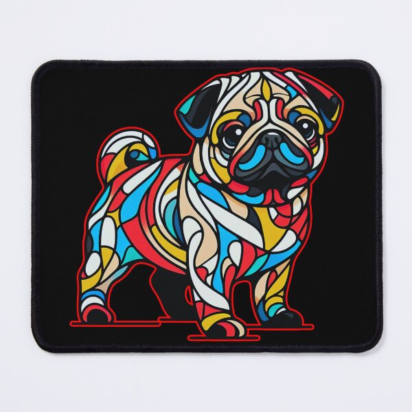 Item preview, Color Burst Whimsical Pug Outline Print designed and sold by Dynke.