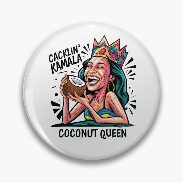Artikelvorschau, Lustige kichernde Kamala Coconut Queen politische Kunst entworfen und verkauft von Nature's Fancy.