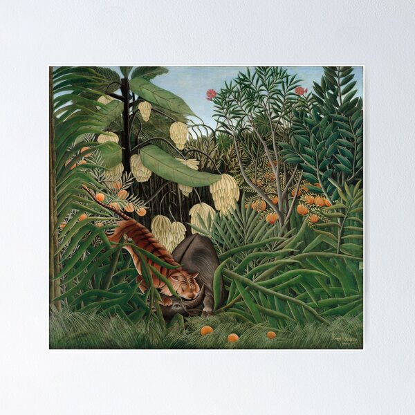 Item preview, artista henri rousseau, pintor henri rousseau, arte de henri rousseau, obra de arte de henri rousseau, estilo de pintura de henri rousseau, estilo de arte de henri rousseau designed and sold by rosa-reid.