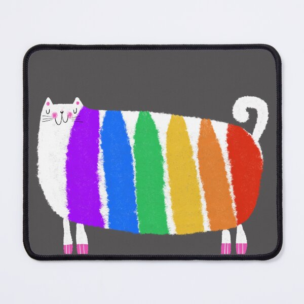 Item preview, White Cat Rainbow designed and sold by poket.piktures.