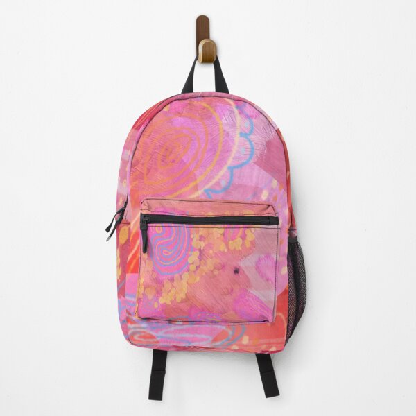 Item preview, 'Blissful Contemplations' Pink + Yellow Abstract Painting With Flowers designed and sold by Venus-in-Virgo.