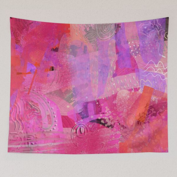 Item preview, 'Anarchy' Colorful Pink, Red + Purple Abstract Painting designed and sold by Venus-in-Virgo.