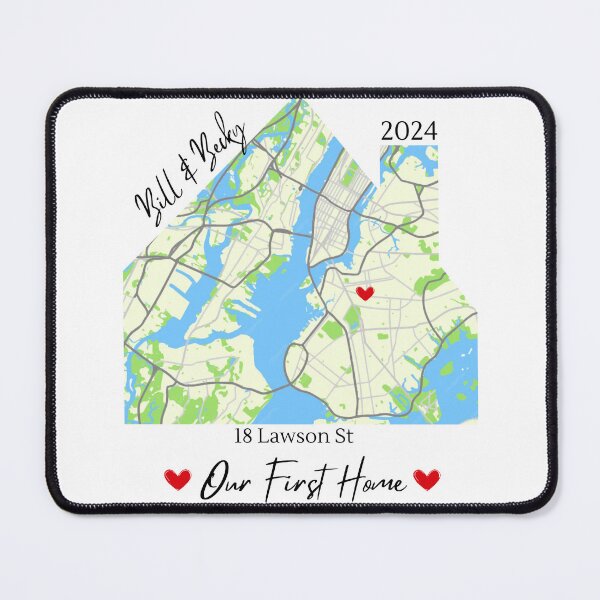 Item preview, First Home GIFT IDEA can be customized map with name address year designed and sold by Ideas-BYDESiGN.
