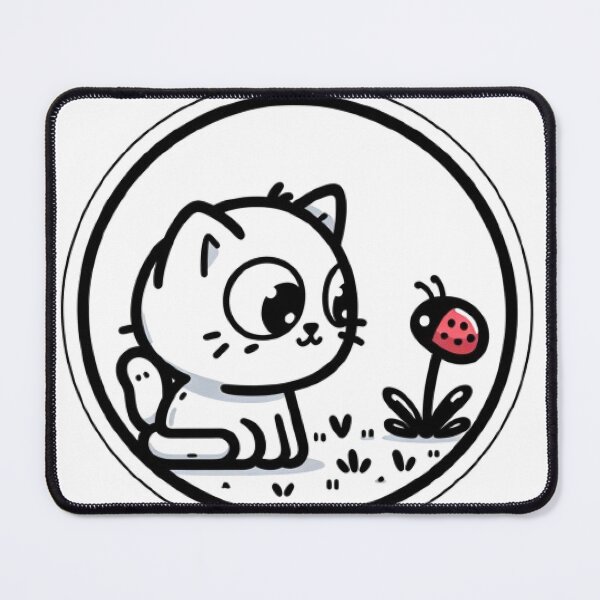 Item preview, Curious Cat Watching Ladybug designed and sold by Stickers-4-Fun.