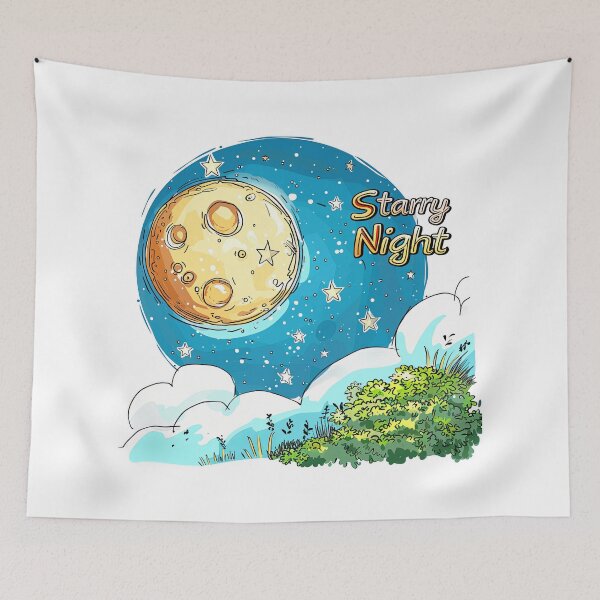 Item preview, Magical Starry Night with Glowing Moon designed and sold by kjon88.
