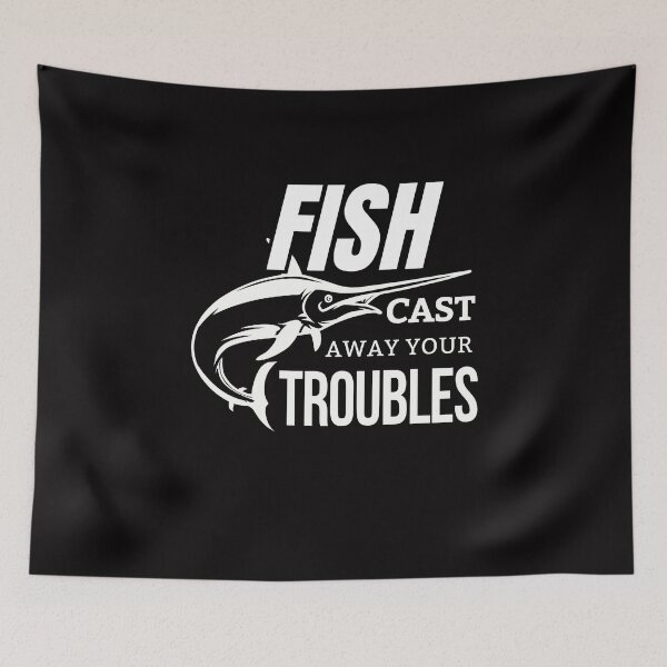 Item preview, Fish Cast Trouble Away designed and sold by CatfishCreation.