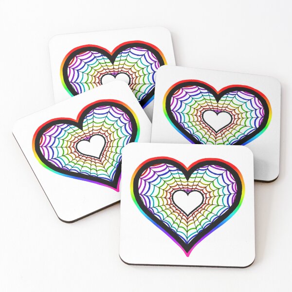 Item preview, Multicolor gradient spider web heart designed and sold by Pandaerable.