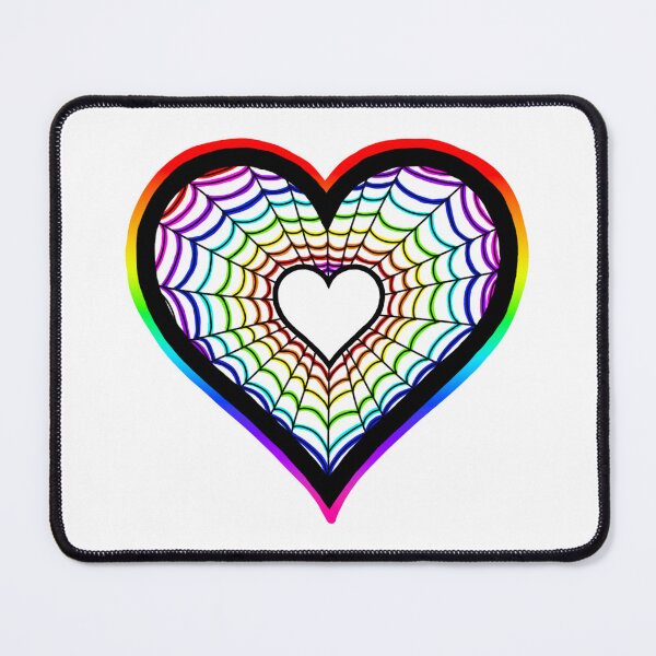 Item preview, Multicolor gradient spider web heart designed and sold by Pandaerable.