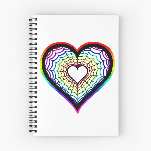 Item preview, Multicolor gradient spider web heart designed and sold by Pandaerable.