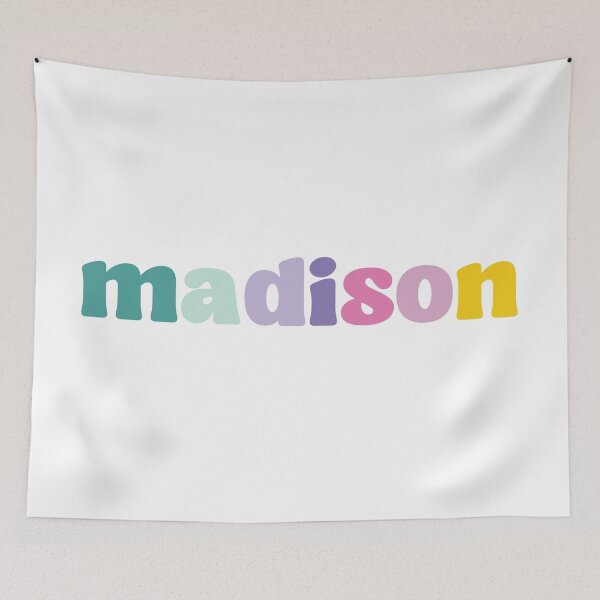 Item preview, Madison - Custom name on colorful block font designed and sold by To the Lua.