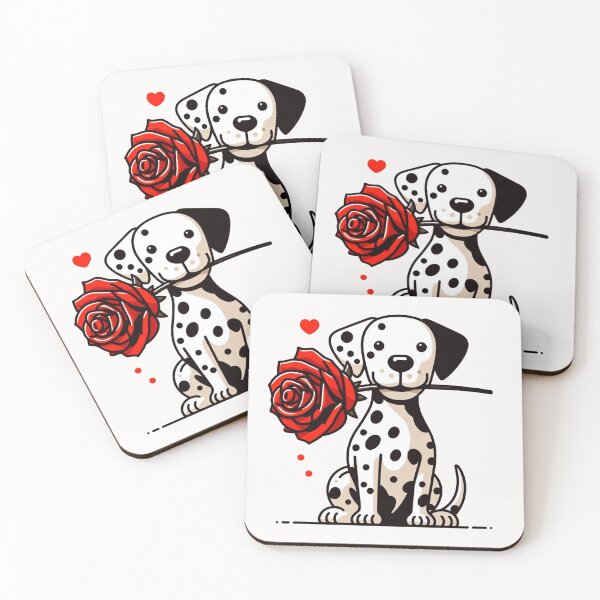 Item preview, Dalmatian Puppy giving a Red Rose designed and sold by Nanthanon.