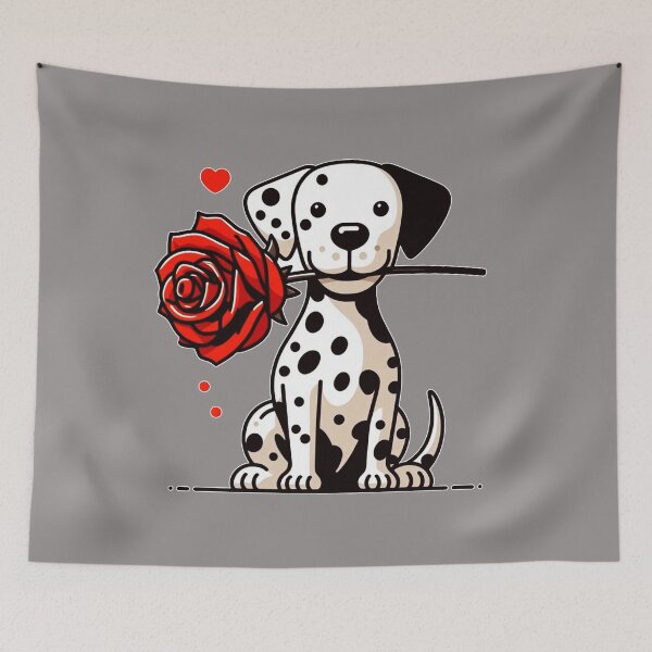 Item preview, Dalmatian Puppy giving a Red Rose designed and sold by Nanthanon.