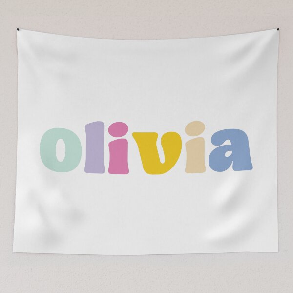 Item preview, Olivia - Custom name on colorful block font designed and sold by To the Lua.