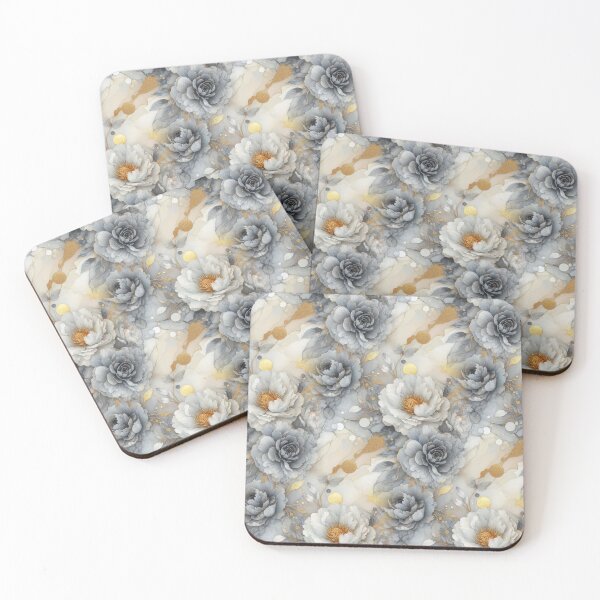 Item preview, MW Grey Cream Gold Floral on Watercolor 2.10 Pattern designed and sold by Mermaid's Whimsy.