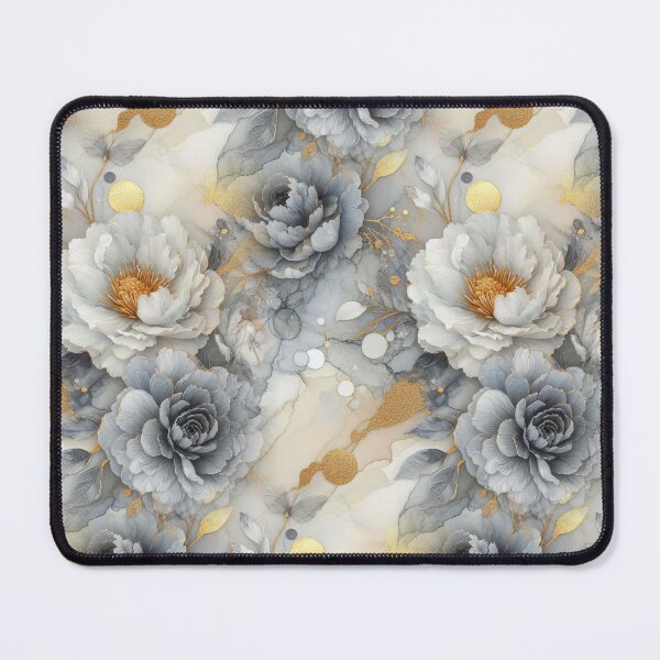 Item preview, MW Grey Cream Gold Floral on Watercolor 2.10 Pattern designed and sold by Mermaid's Whimsy.