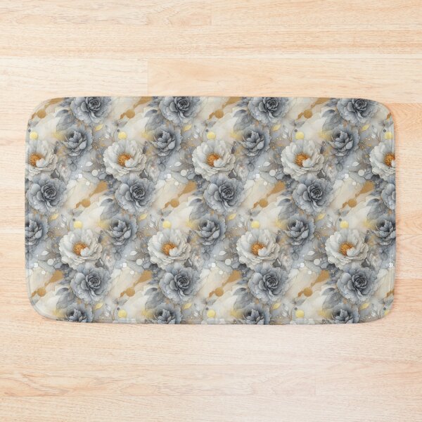 Item preview, MW Grey Cream Gold Floral on Watercolor 2.10 Pattern designed and sold by Mermaid's Whimsy.