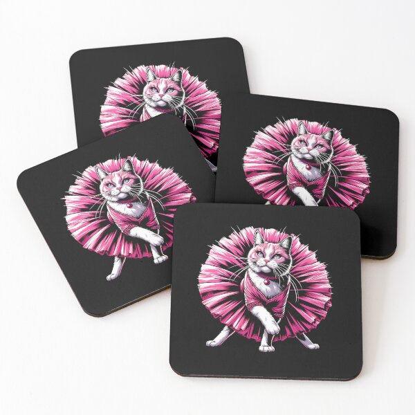 Item preview, Whimsical Cue Cat in Pink Tutu designed and sold by Taans-Creation.