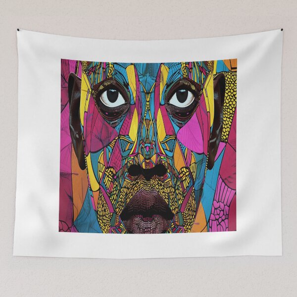 Item preview, Vibrant African Mosaic Portrait designed and sold by BubandAika.