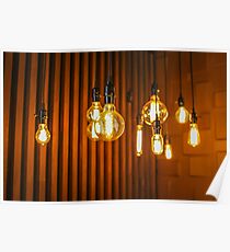 antique edison style light bulbs Poster