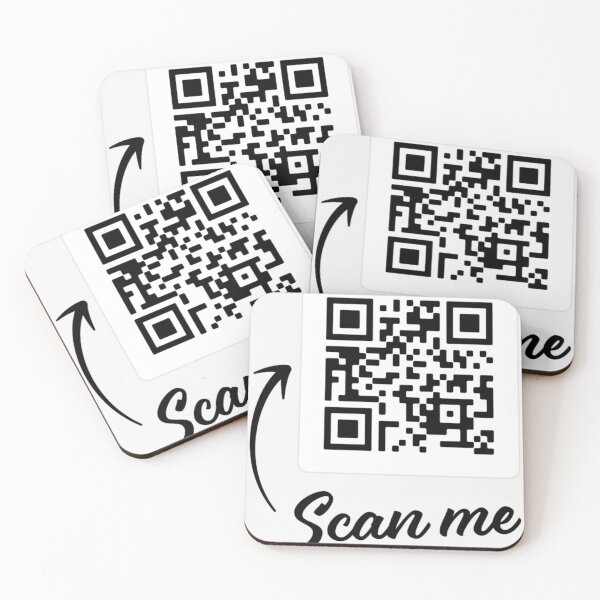 Artikelvorschau, Rickroll QR-Code Weiß Schwarz entworfen und verkauft von dirarr.