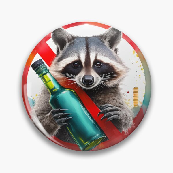 Item preview, Sober Sentinel, No Booze Raccoon, Alcohol-Free Critter, Cheers to Sobriety designed and sold by Eamornia.