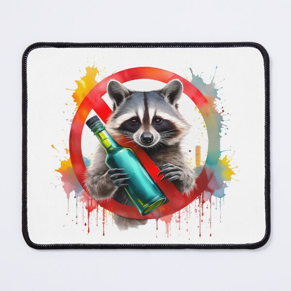 Item preview, Sober Sentinel, No Booze Raccoon, Alcohol-Free Critter, Cheers to Sobriety designed and sold by Eamornia.