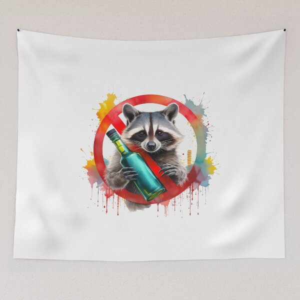 Item preview, Sober Sentinel, No Booze Raccoon, Alcohol-Free Critter, Cheers to Sobriety designed and sold by Eamornia.